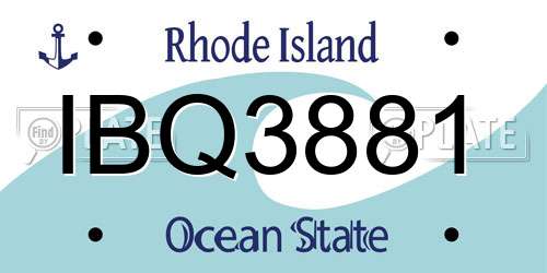 IBQ3881 Rhode Island License Plate