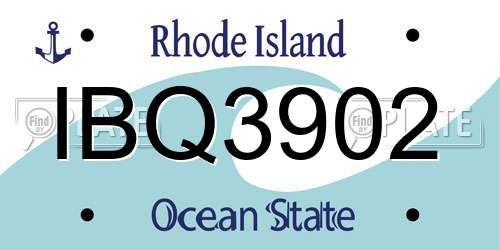 IBQ3902 Rhode Island License Plate