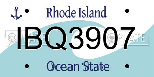 IBQ3907 Rhode Island License Plate