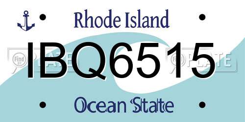 IBQ6515 Rhode Island License Plate