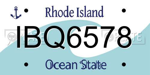 IBQ6578 Rhode Island License Plate