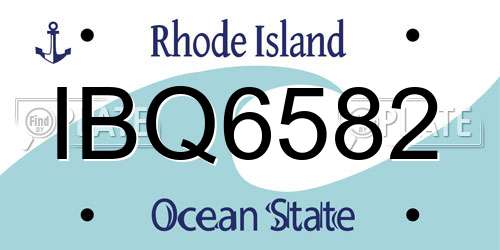 IBQ6582 Rhode Island License Plate