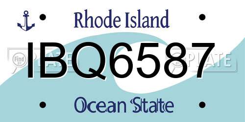 IBQ6587 Rhode Island License Plate