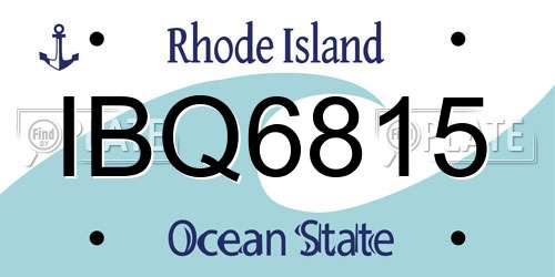 IBQ6815 Rhode Island License Plate