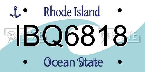 IBQ6818 Rhode Island License Plate