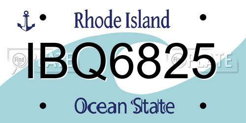 IBQ6825 Rhode Island License Plate