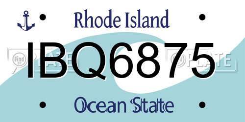 IBQ6875 Rhode Island License Plate