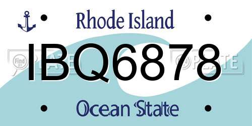 IBQ6878 Rhode Island License Plate