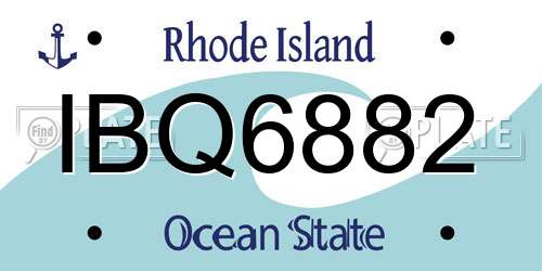 IBQ6882 Rhode Island License Plate