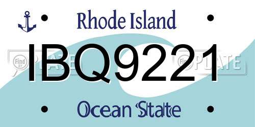 IBQ9221 Rhode Island License Plate