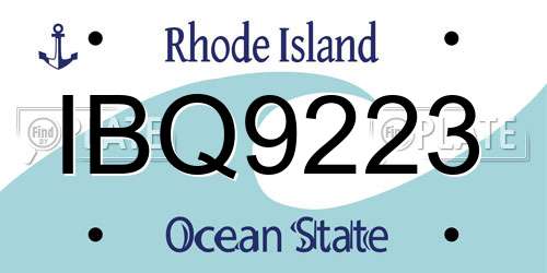 IBQ9223 Rhode Island License Plate
