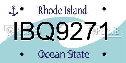 IBQ9271 Rhode Island License Plate