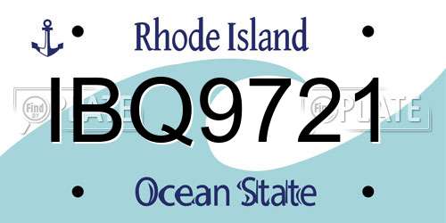 IBQ9721 Rhode Island License Plate