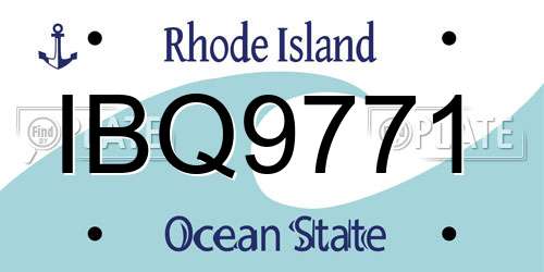 IBQ9771 Rhode Island License Plate