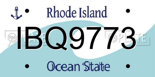 IBQ9773 Rhode Island License Plate