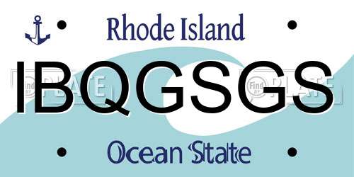 IBQGSGS Rhode Island License Plate