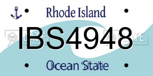 IBS4948 Rhode Island License Plate