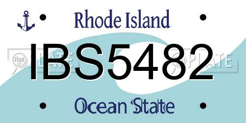 IBS5482 Rhode Island License Plate