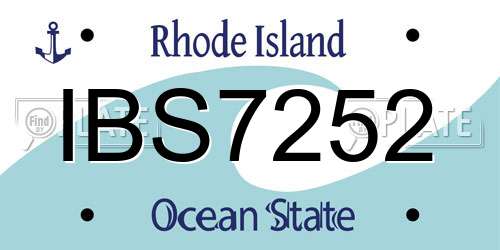 IBS7252 Rhode Island License Plate