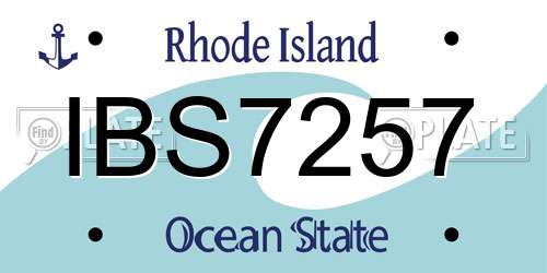 IBS7257 Rhode Island License Plate
