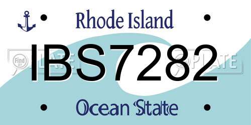IBS7282 Rhode Island License Plate