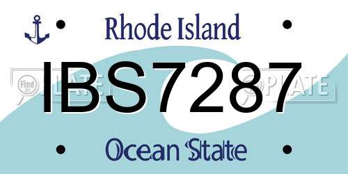 IBS7287 Rhode Island License Plate