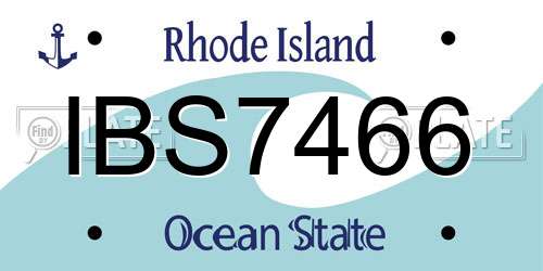 IBS7466 Rhode Island License Plate