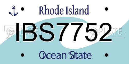 IBS7752 Rhode Island License Plate