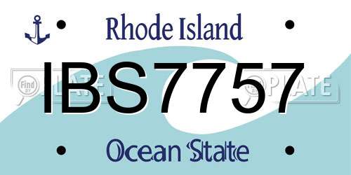 IBS7757 Rhode Island License Plate