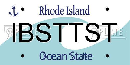 IBSTTST Rhode Island License Plate