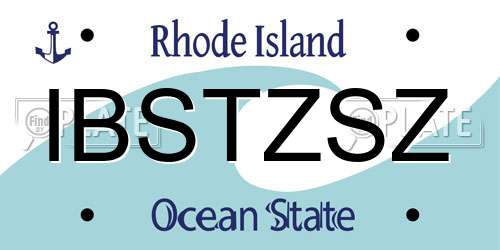 IBSTZSZ Rhode Island License Plate