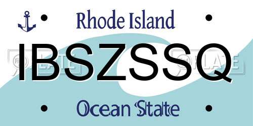 IBSZSSQ Rhode Island License Plate