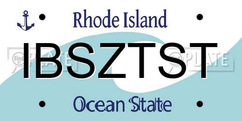IBSZTST Rhode Island License Plate