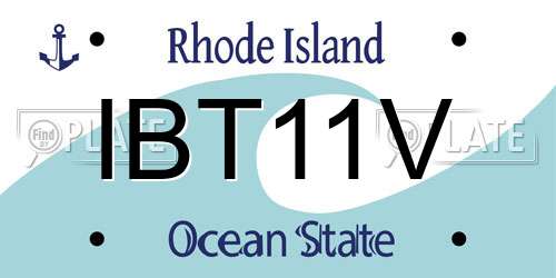 IBT11V Rhode Island License Plate