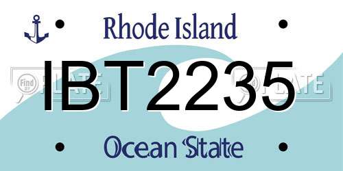 IBT2235 Rhode Island License Plate