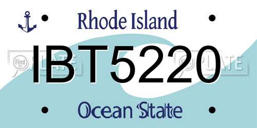 IBT5220 Rhode Island License Plate