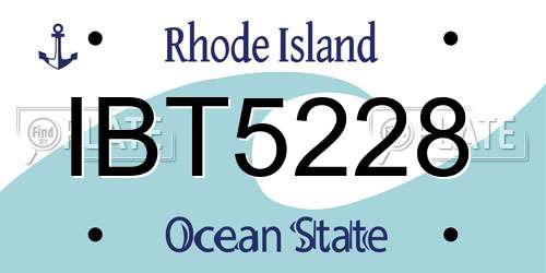 IBT5228 Rhode Island License Plate