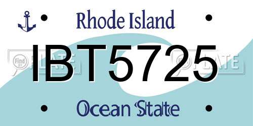 IBT5725 Rhode Island License Plate