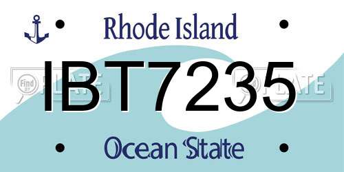 IBT7235 Rhode Island License Plate