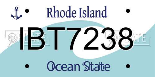 IBT7238 Rhode Island License Plate