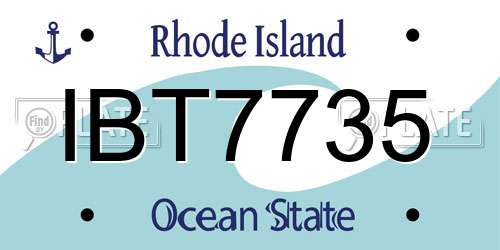 IBT7735 Rhode Island License Plate