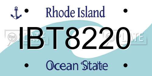 IBT8220 Rhode Island License Plate