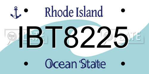 IBT8225 Rhode Island License Plate