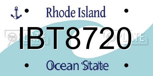 IBT8720 Rhode Island License Plate