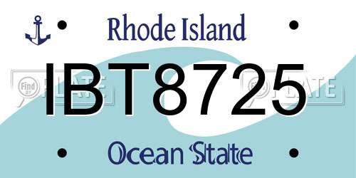IBT8725 Rhode Island License Plate