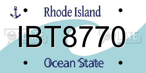 IBT8770 Rhode Island License Plate