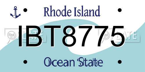 IBT8775 Rhode Island License Plate