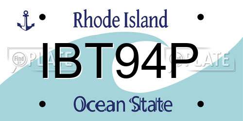 IBT94P Rhode Island License Plate