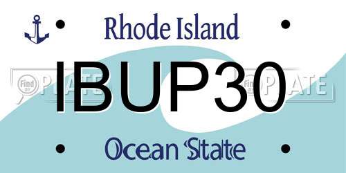 IBUP30 Rhode Island License Plate