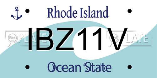 IBZ11V Rhode Island License Plate